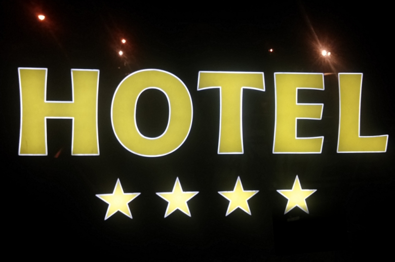 Litery podświetlane przygotowane dla jednego z hoteli w Krakowie