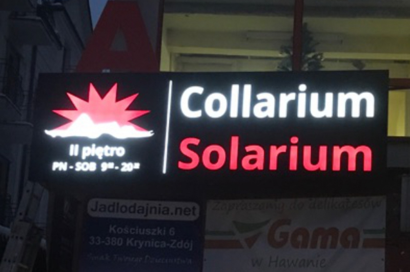 Reklama Solarium w Krynicy Zdroju - Realizacja Gemini Group