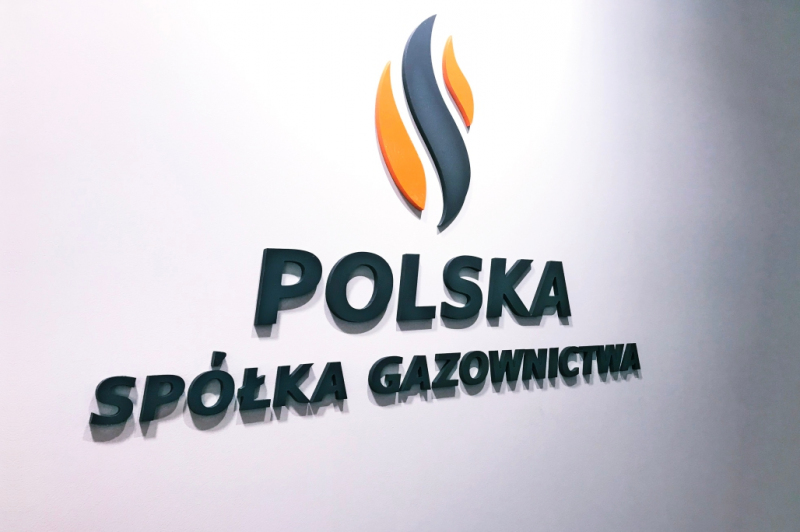 Litery przestrzenne montowane na ściane - oznakowanie Polska Spółka Gazownictwa