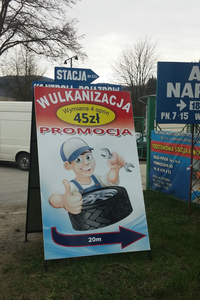 Potykacz reklamowy potykacze Nowy Sącz Krynica Muszyna